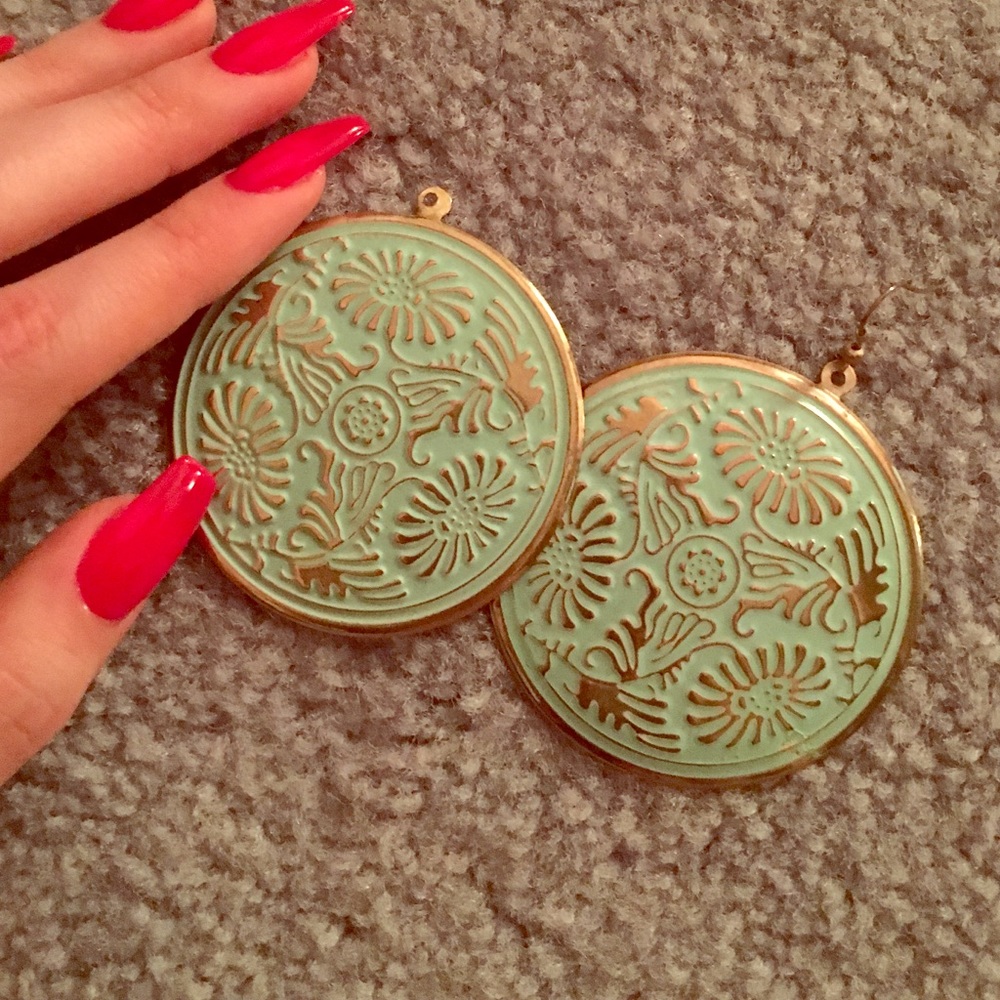 Gold and blue Earings